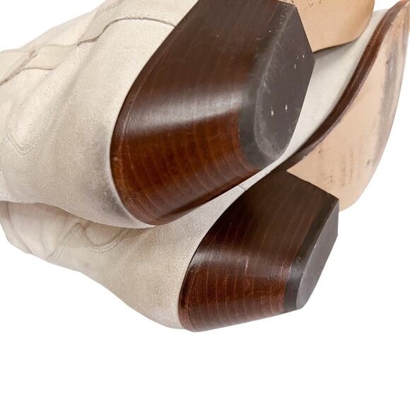 Isabel Marant Demar Mix Canvas Ecru Short Western Point Toe Boots Size 38 - Picture 10 of 16